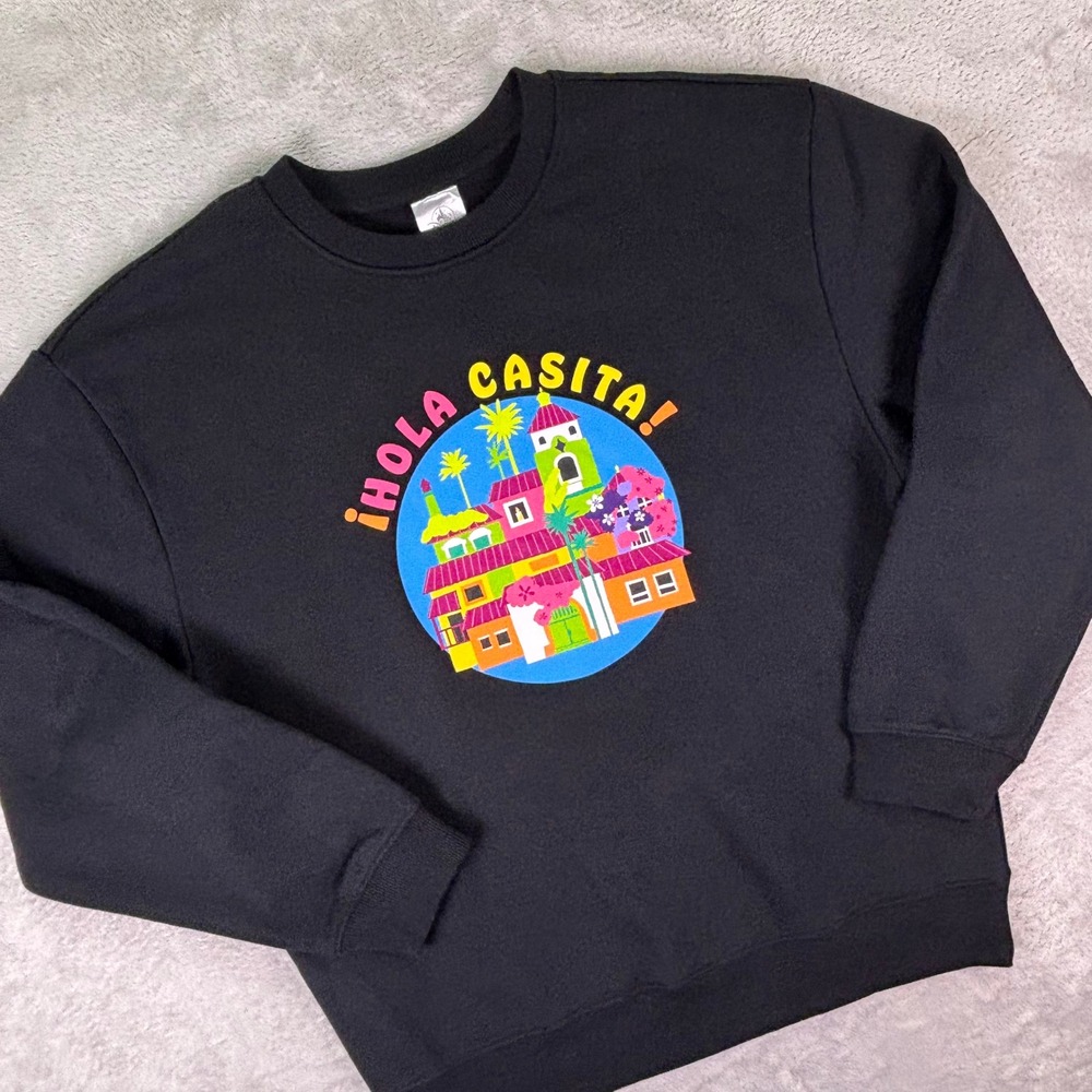 NWT Disney Encanto Women's ¡Hola Casita!‎ Black Graphic Sweatshirt Sz M Pullover